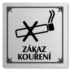 Zákaz kouření, 118x118mm, stříbrná, Nebraska